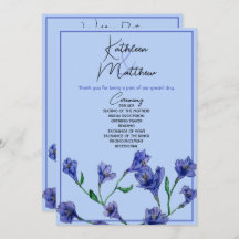 Violet Blue Floral Watercolor Wedding