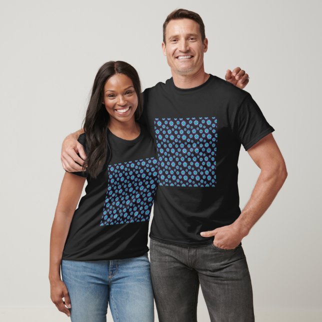 Violet Blue Flowers Pattern T-Shirt (Unisex)