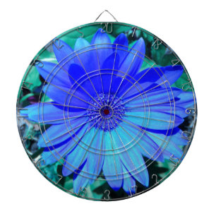 Violet Blue Gerbera Daisy Dartboard