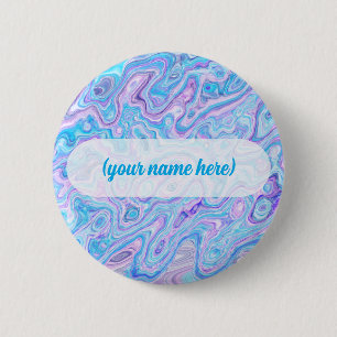 Violet Blue Marble Texture Abstract Liquid Paint 6 Cm Round Badge