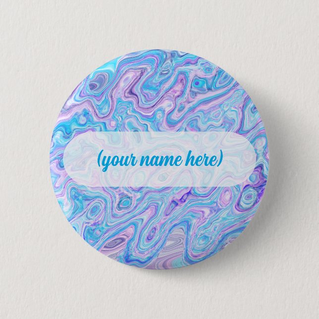 Violet Blue Marble Texture Abstract Liquid Paint 6 Cm Round Badge (Front)