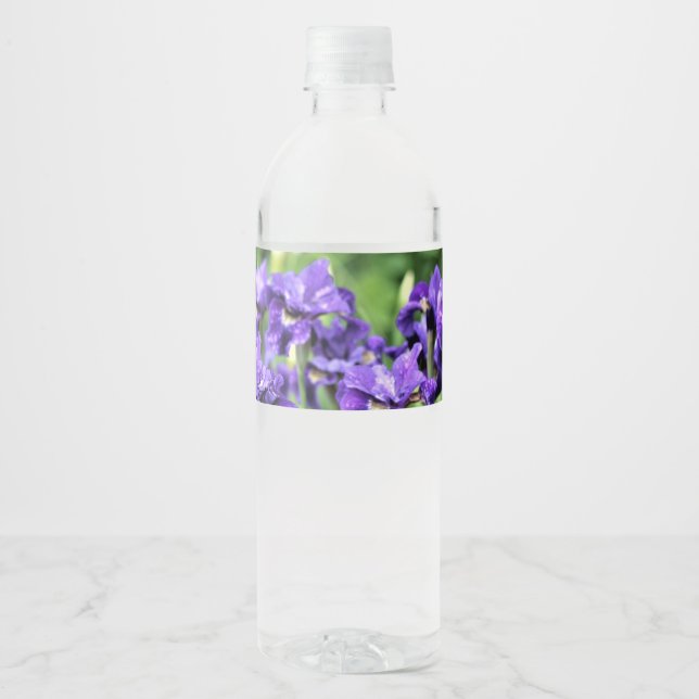 Violet Blue Siberian Iris Water Bottle Label (Front)