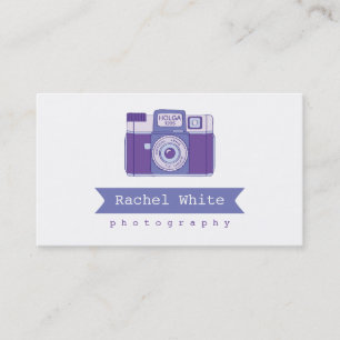 Violet & Blue Vintage Camera Biz Card