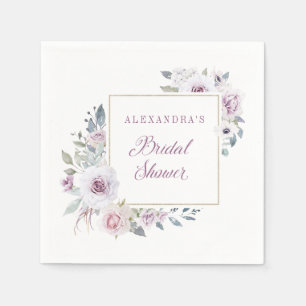 Violet Blush   Floral Bridal Shower Napkin