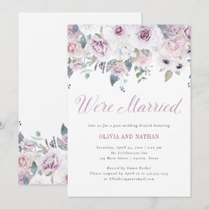 Violet Blush   Floral Post Wedding Celebration Invitation