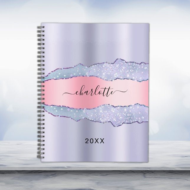 Violet blush pink agate marble name 2026 planner (Creator Uploaded)