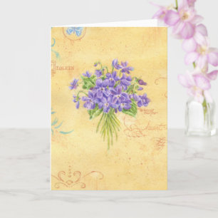 Violet Bouquet Blank Note Card