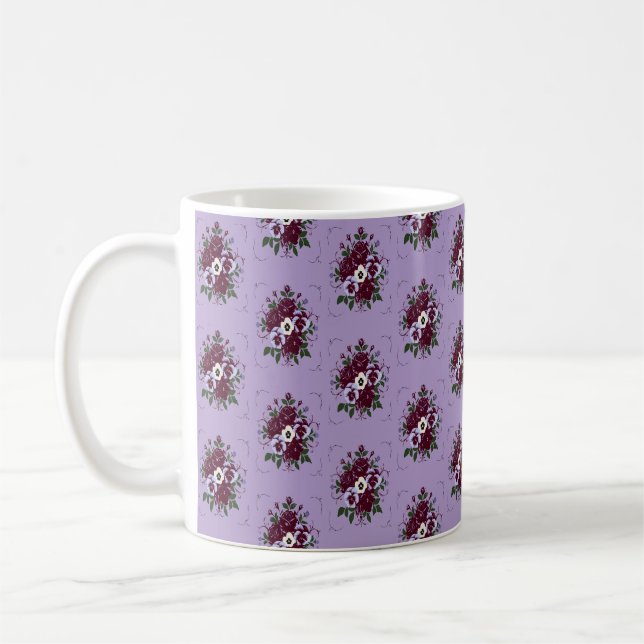 Violet Bouquet Coffee Mug (Left)