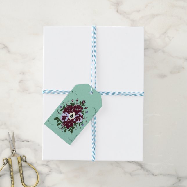 Violet Bouquet Gift Tag (With Twine)