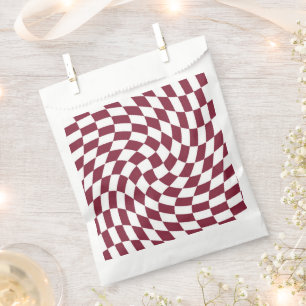 Violet Burgundy Wedding Collection Check Chequered Favour Bags