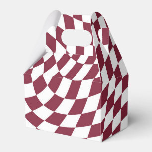 Violet Burgundy Wedding Collection Check Chequered Favour Box