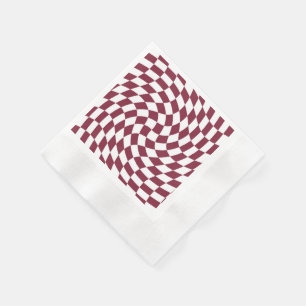 Violet Burgundy Wedding Collection Check Chequered Napkin