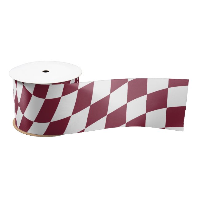 Violet Burgundy Wedding Collection Check Chequered Satin Ribbon (Spool)