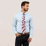 Violet Burgundy Wedding Collection Check Chequered Tie<br><div class="desc">Modern bohemian dark burgundy red colour theme bridal wedding party products. Evergreen retro trendy warped checks design,  warped chequered paper plates in beautiful elegant and chic dark burgundy red and white colour.</div>