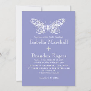 Violet Butterfly Wedding Invitation