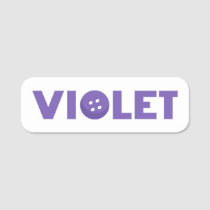Violet button name tag