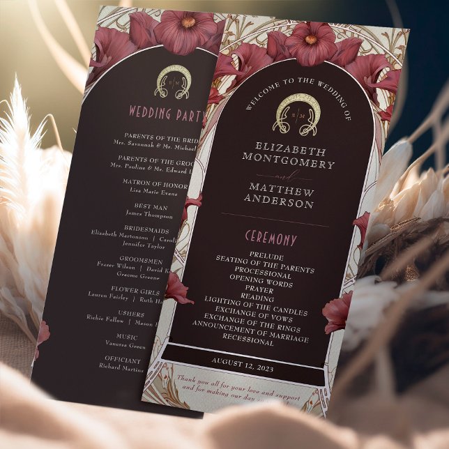 Violet Calla Lilies Wedding Program Art Nouveau Programme (Creator Uploaded)