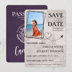 Violet Cancun Passport Save The Date