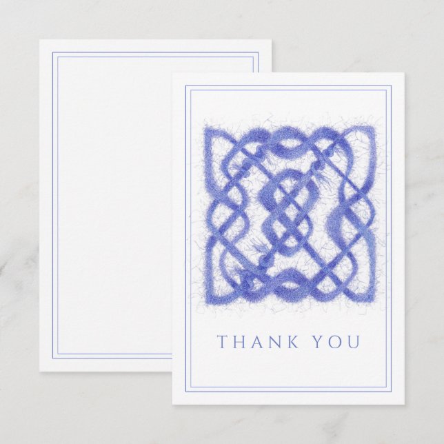 VIOLET CELTIC KNOT 3.5x5 Flat Thank You Card (Front/Back)