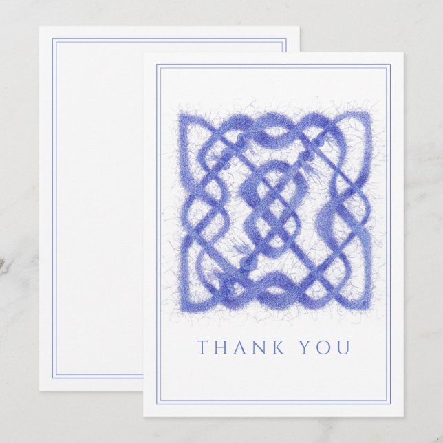 VIOLET CELTIC KNOT Flat Thank You Card (Front/Back)
