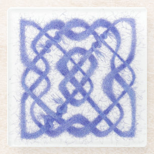 VIOLET CELTIC KNOT Glass Coaster