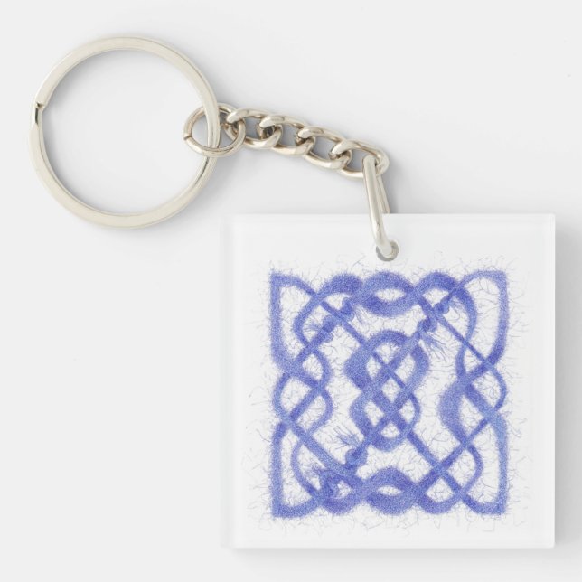 VIOLET CELTIC KNOT Square Acrylic Keychain (Front)