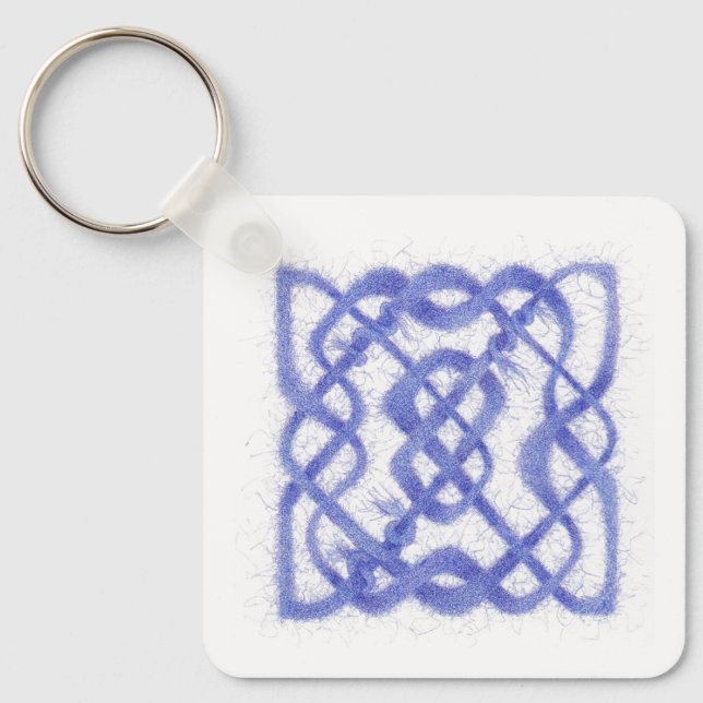 VIOLET CELTIC KNOT Square Aluminium Keychain (Front)