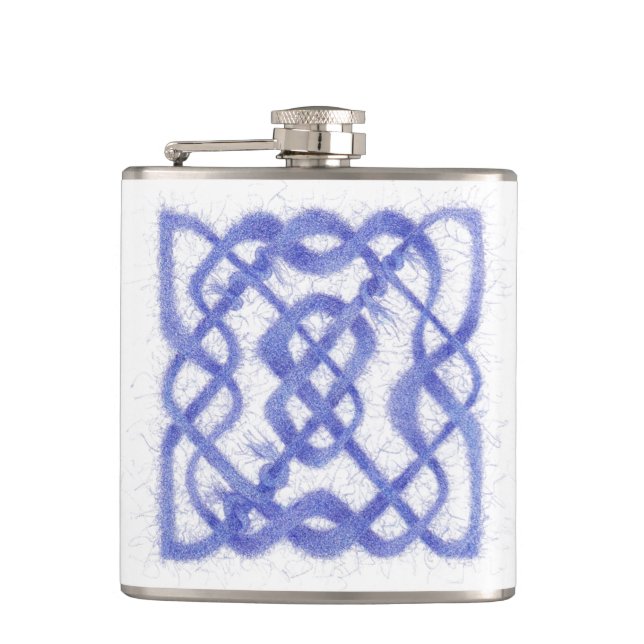 VIOLET CELTIC KNOT Vinyl Wrapped Flask (Front)