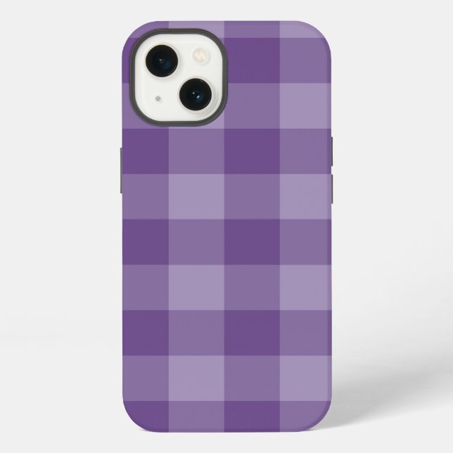 Violet checkered background iPhone case (Back)