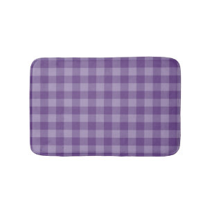 Violet chequered background bath mat