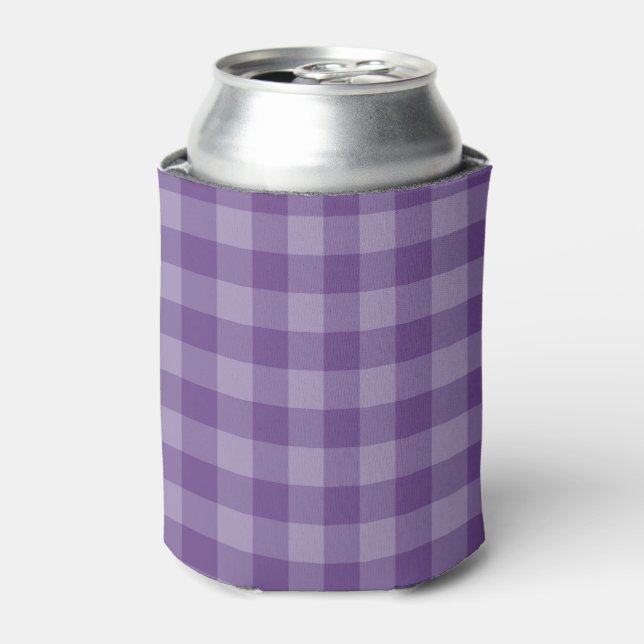 Violet chequered background can cooler (Can Front)