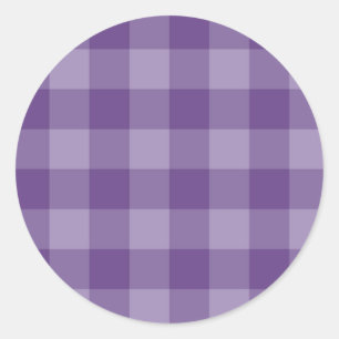 Violet chequered background classic round sticker