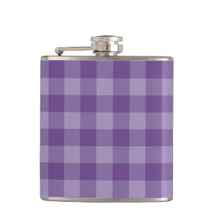 Violet chequered background hip flask