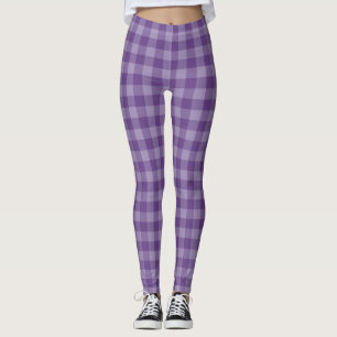 Violet chequered background leggings
