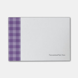Violet chequered background post-it notes