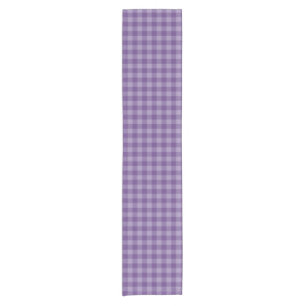 Violet chequered background short table runner