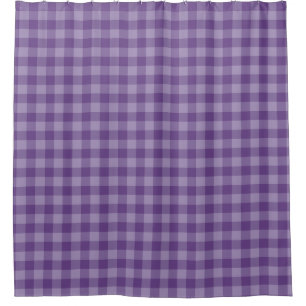 Violet chequered background shower curtain