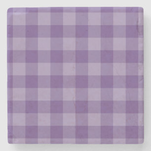 Violet chequered background stone coaster