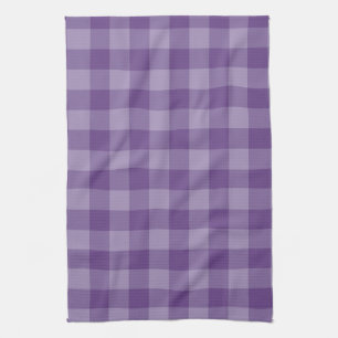 Violet chequered background tea towel