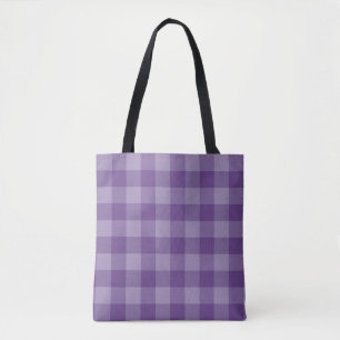 Violet chequered background tote bag