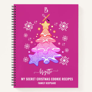 Violet Christmas Tree Cookie Baking Crew Snowflake Notebook