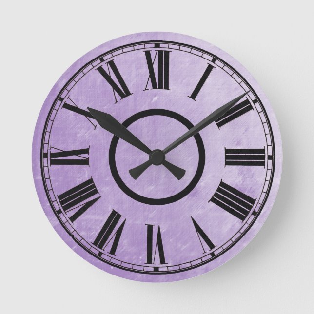 Violet Clock Weathered Effect Roman Numbers (Front)