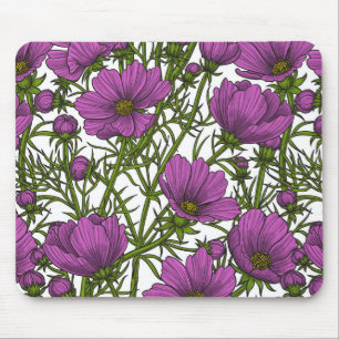 Violet cosmos flowers mouse mat