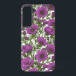 Violet cosmos flowers samsung galaxy case<br><div class="desc">Hand drawn vector illustrations with pink cosmos flowers</div>