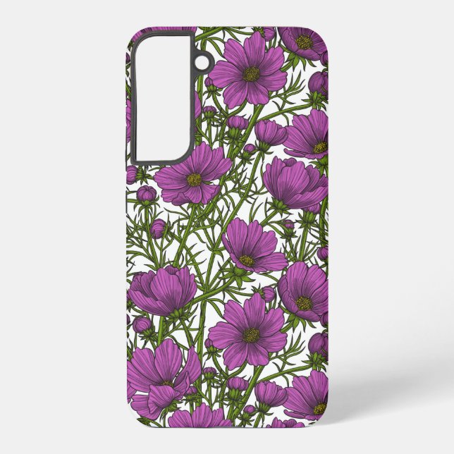 Violet cosmos flowers samsung galaxy s22+ case (Back)