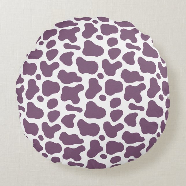 Violet Cow Round Cushion (Front)