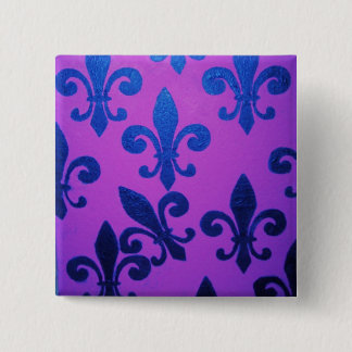 Violet Crooked Fleur De Lis 15 Cm Square Badge