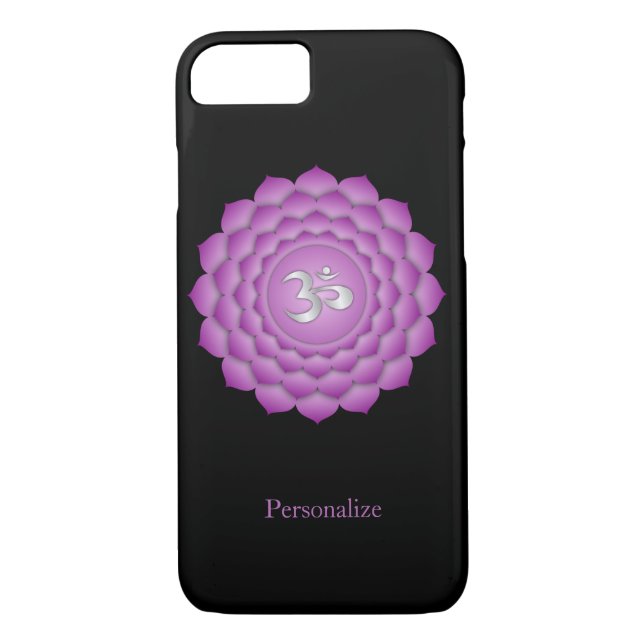 Violet Crown Chakra Zen Meditation Personalise Case-Mate iPhone Case (Back)