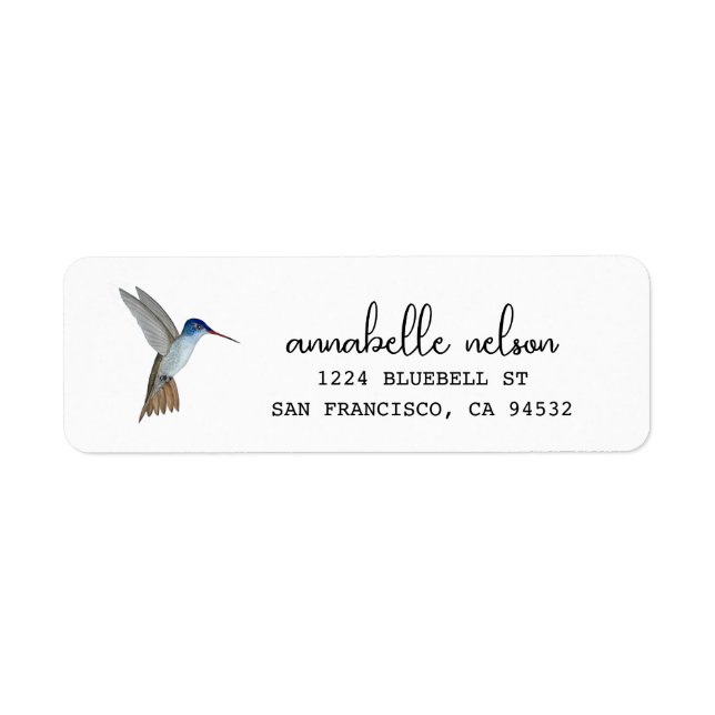 Violet-crowned Hummingbird Return Address (Front)