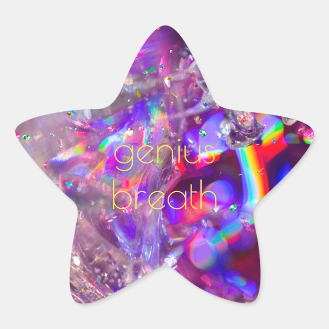 Violet Crystals Purple Pink Rainbow Holograph2 Star Sticker (Front)